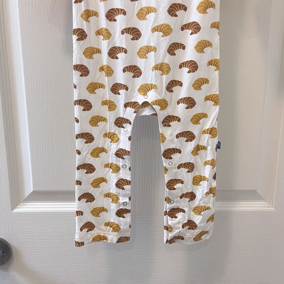 Kickee Pants Natural Croissants Polo Romper Bamboo Boys Size 18-24 Months - Picture 4 of 14